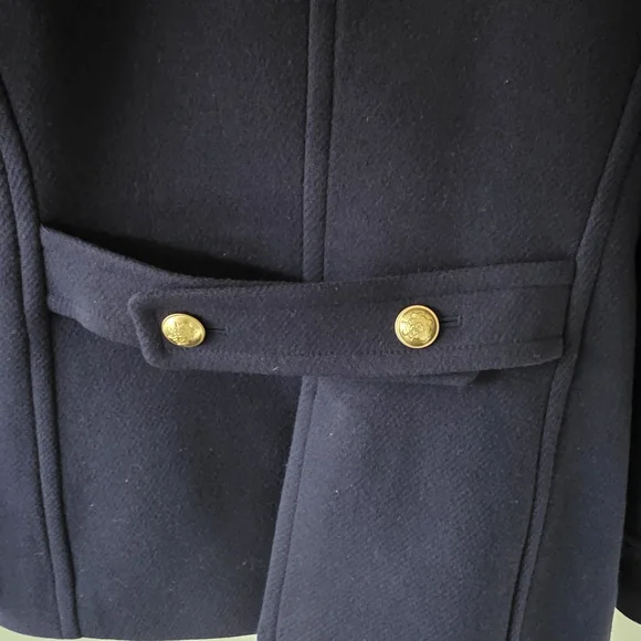J. Crew 4 Old Money Ivy League Academia Stadium Cloth By Nello Gori Wool Peacoat - Picture 12 of 14